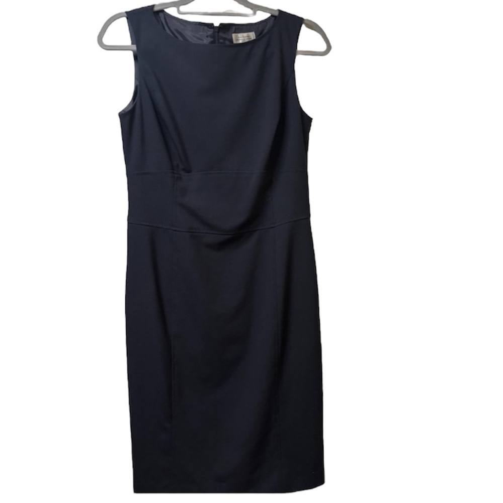 Elie Tahari Woman Sleeveless Sheath Career Dress Navy Blue Size 6